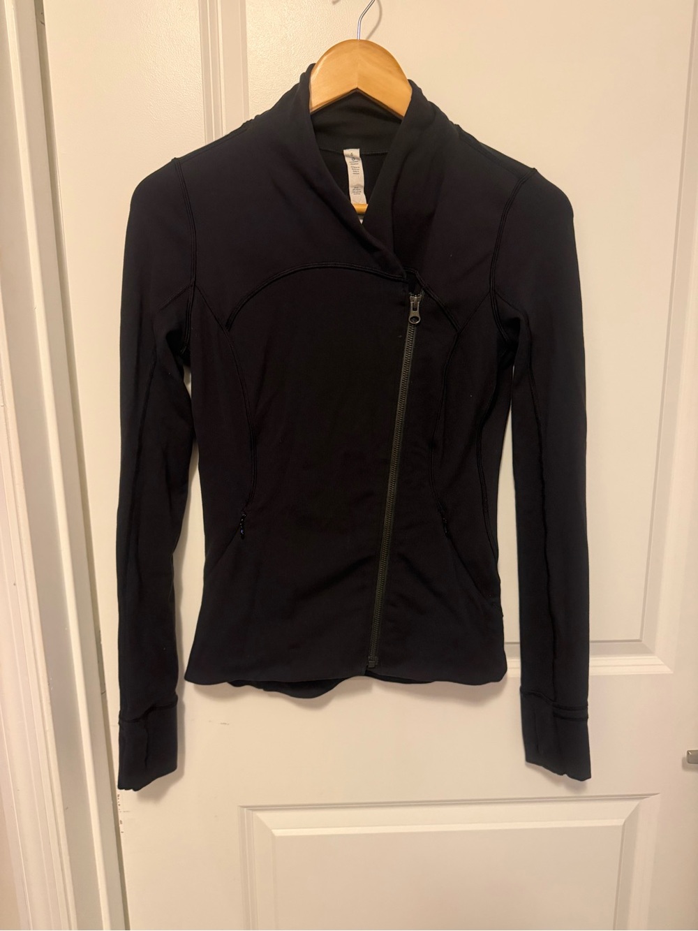 lululemon Black Asymmetrical athletic Jacket.